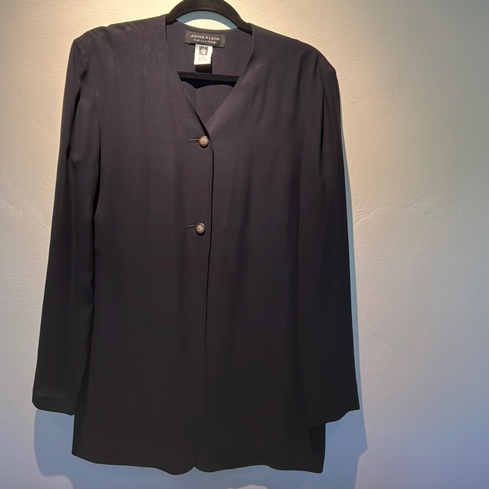 Vintage Black silk Anne Klein Collection tunic.
